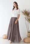 Zeitloser Lieblings-Chiffon-Maxirock in Taupe