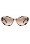 Retro-Vollrand-Cat-Eye-Sonnenbrille mit Aufdruck