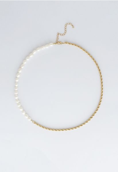 Goldene Kette Perlen Halskette