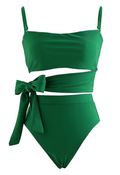 Jahrgang grüne Fliege Bikini-Set
