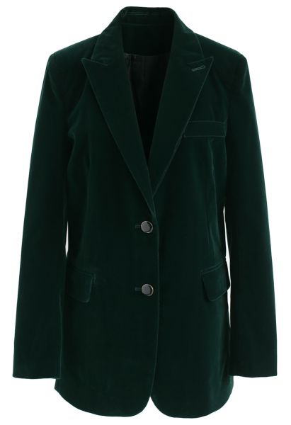 Elegancia noble - blazer de terciopelo en verde oscuro