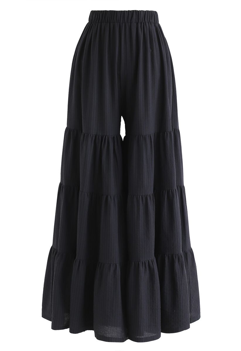 Sonnige Tage Wide-Leg-Hose in Schwarz