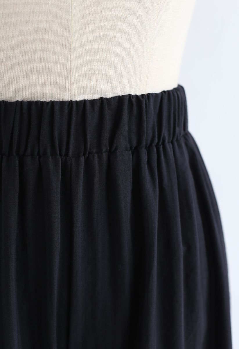 Sonnige Tage Wide-Leg-Hose in Schwarz