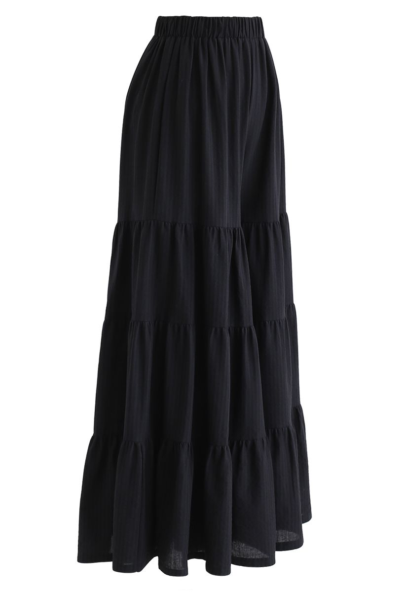 Sonnige Tage Wide-Leg-Hose in Schwarz