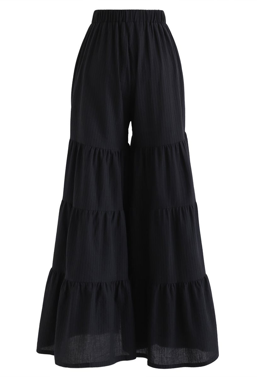 Sonnige Tage Wide-Leg-Hose in Schwarz