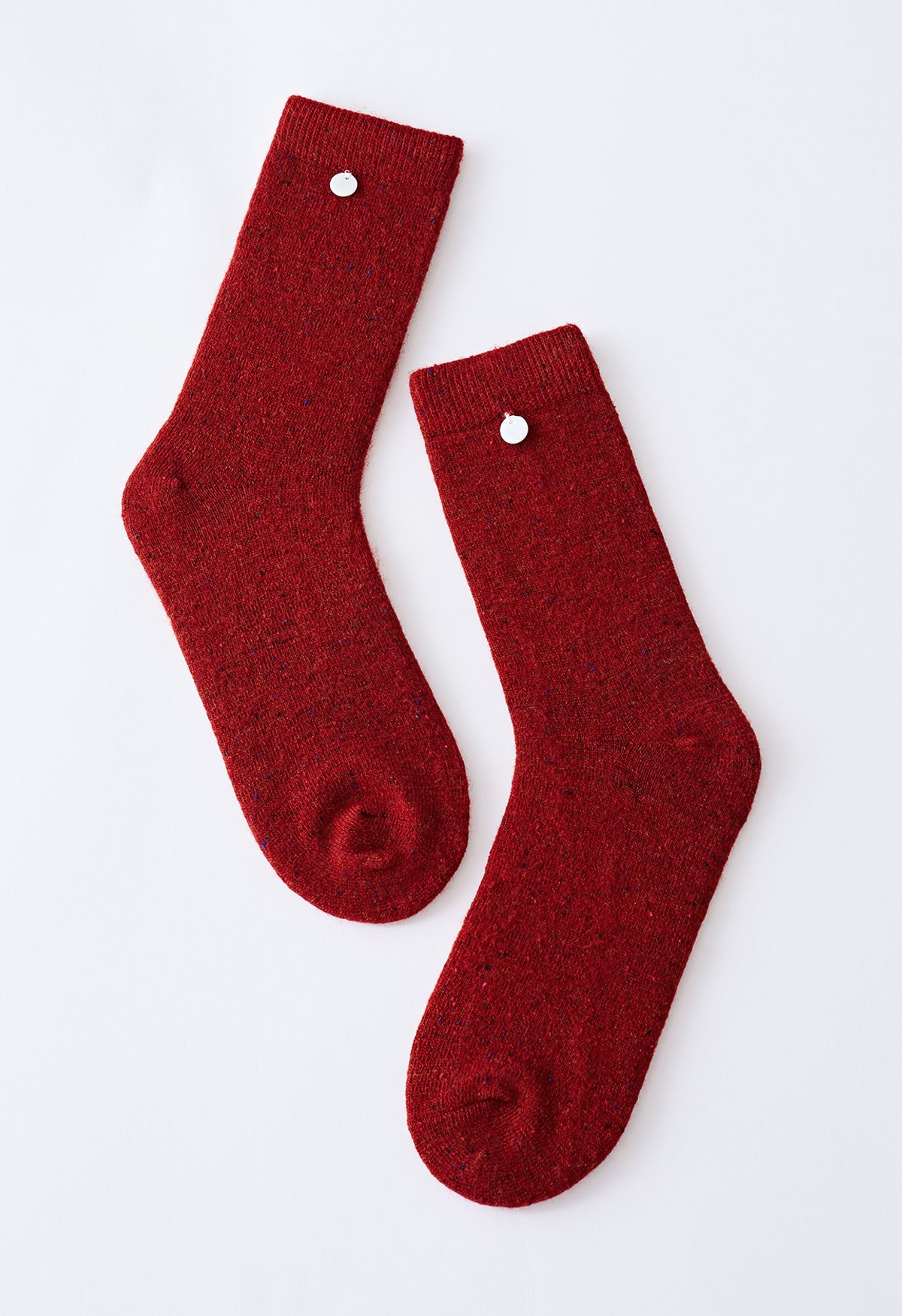 Mix Color Dots Crew-Socken aus Wollmischung in Rot