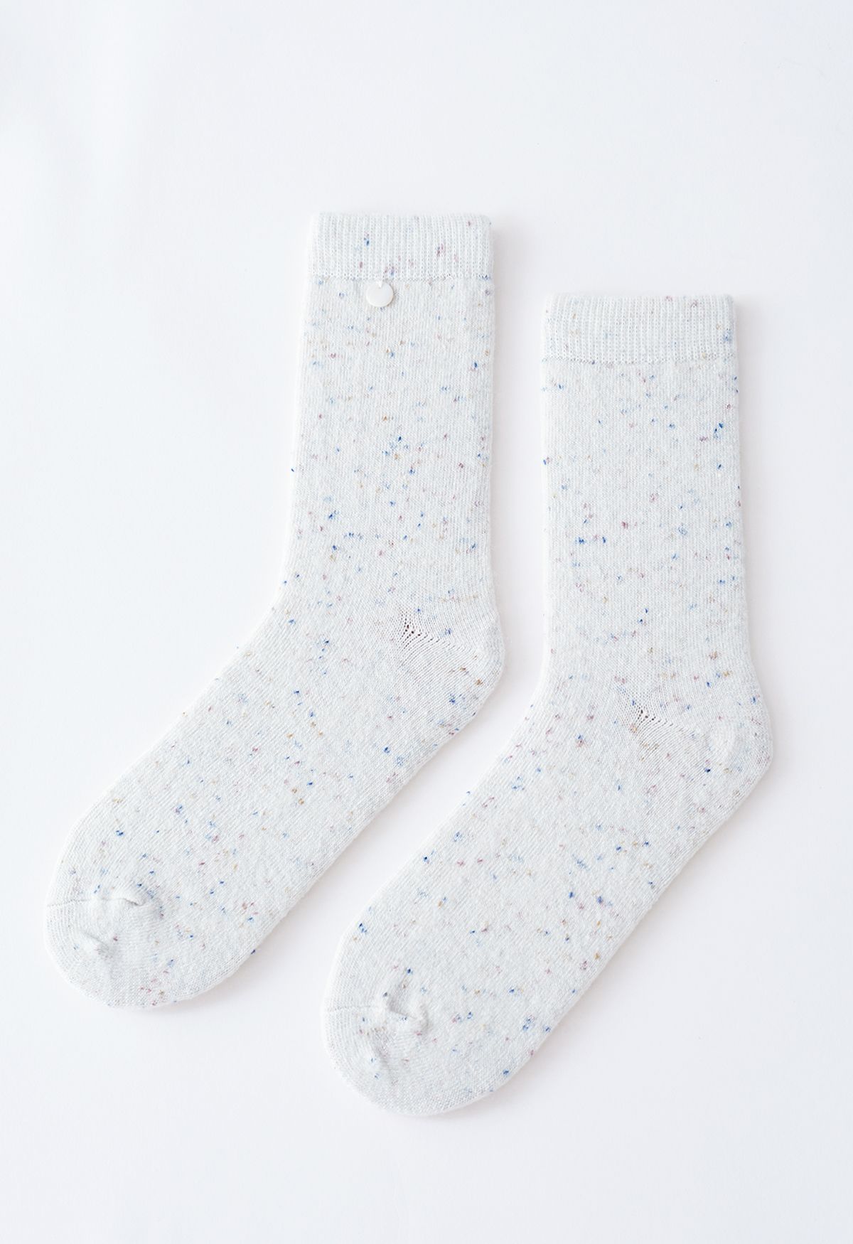 Mix Color Dots Crew-Socken aus Wollmischung in Creme