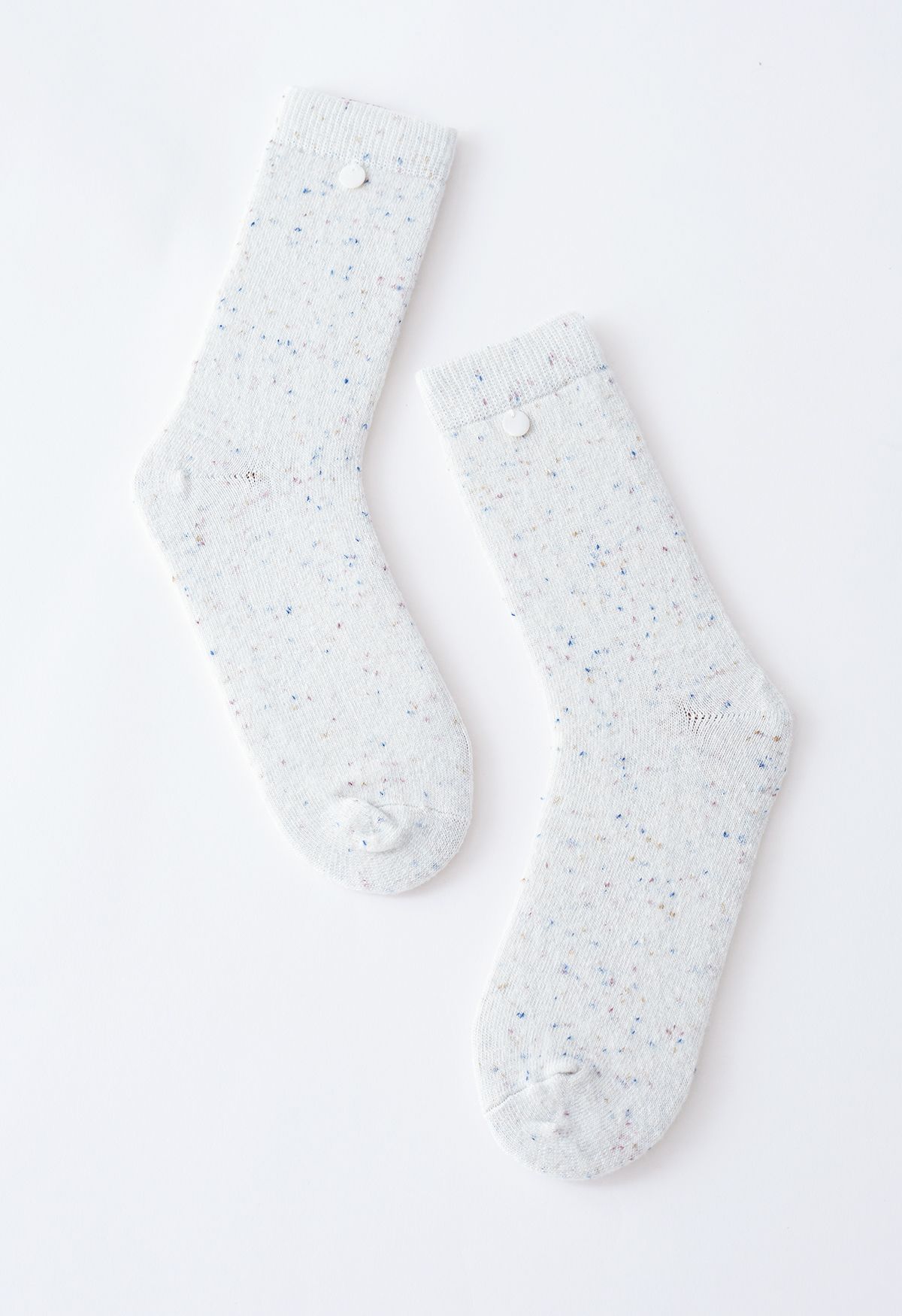 Mix Color Dots Crew-Socken aus Wollmischung in Creme