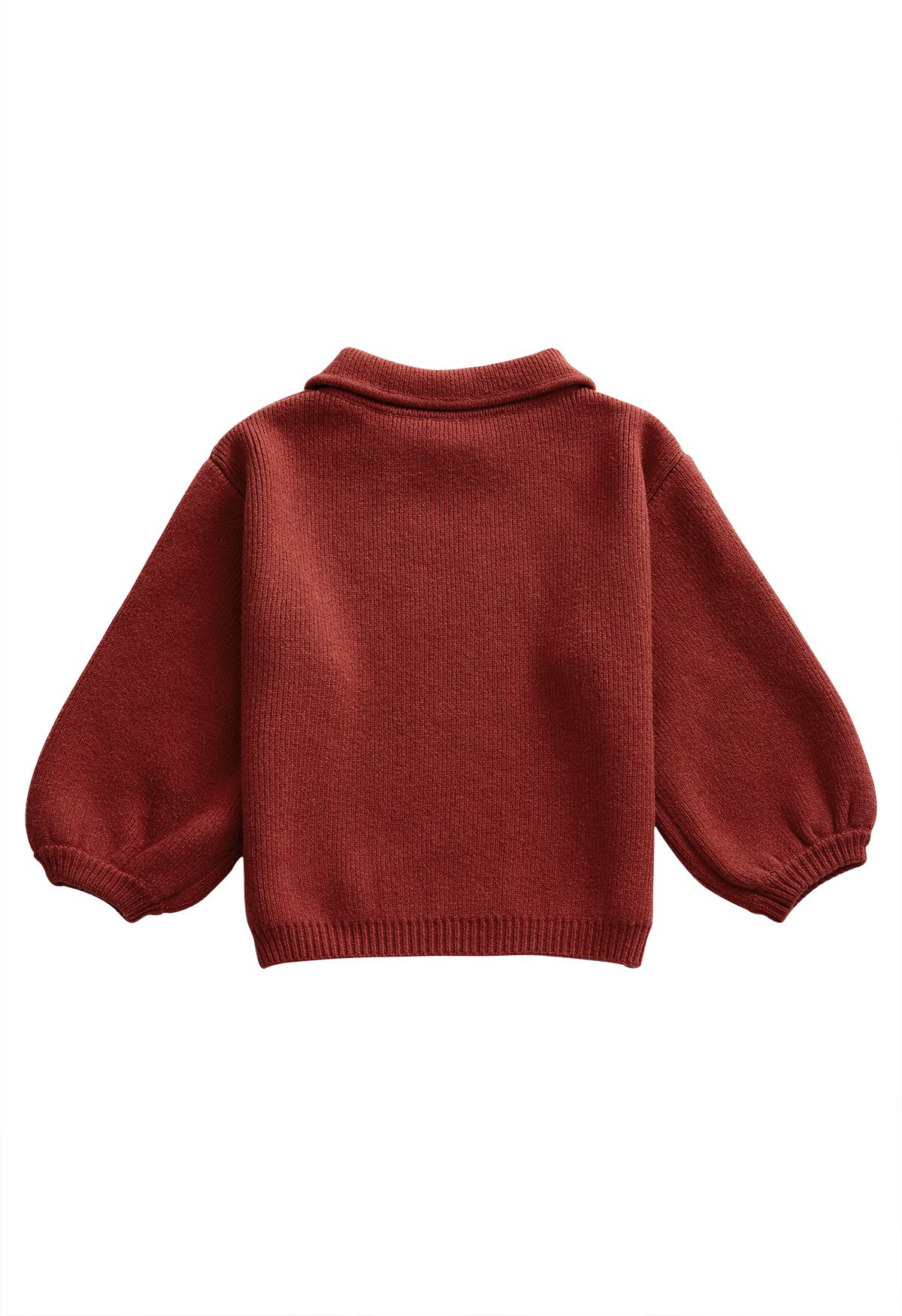 Pullover mit Puppenkragen und Puffärmeln in Rot für Kinder