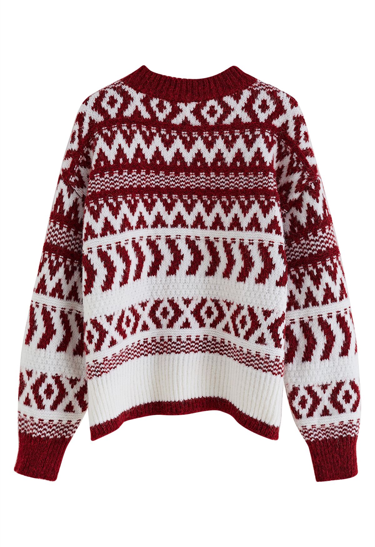 Ausgefallener Grobstrickpullover mit Fair Isle-Muster