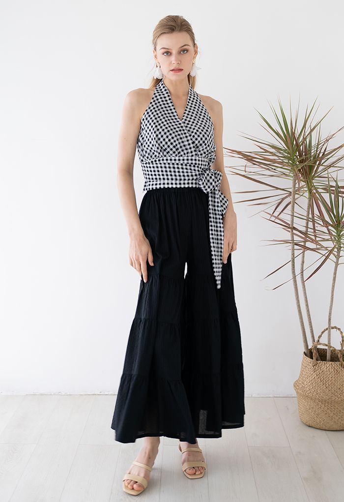 Sonnige Tage Wide-Leg-Hose in Schwarz