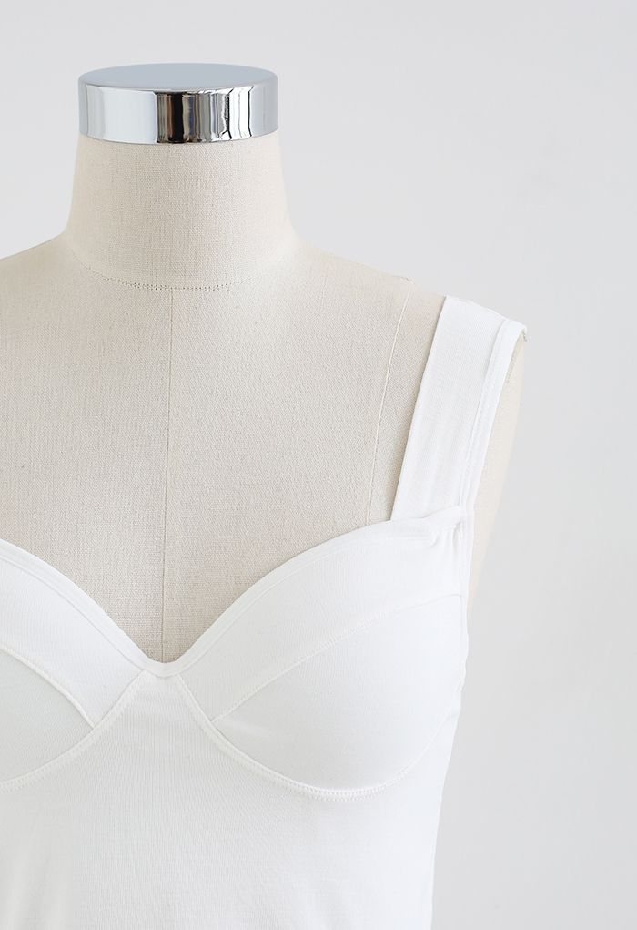 Einfarbiges Bustier-Tanktop in Weiß