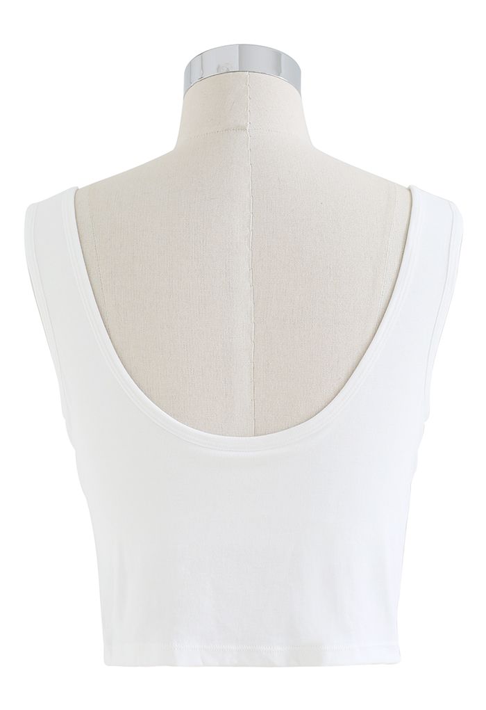 Einfarbiges Bustier-Tanktop in Weiß