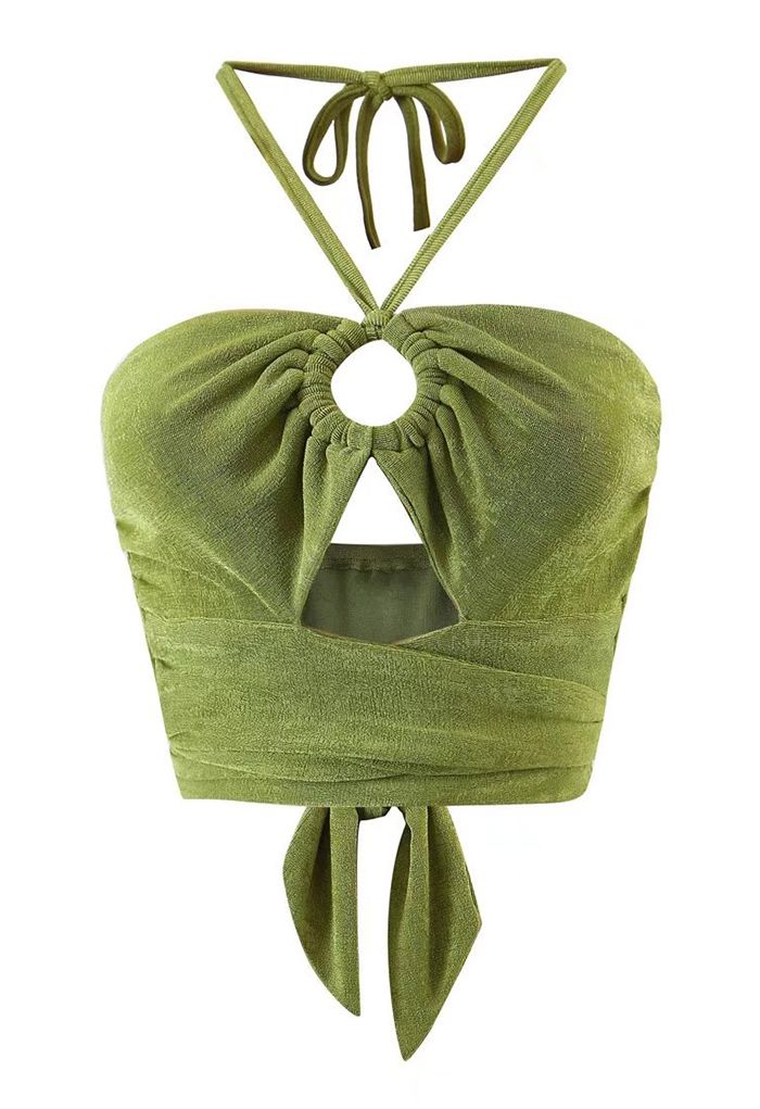 Neckholder-Crop-Top mit Cutout-Detail