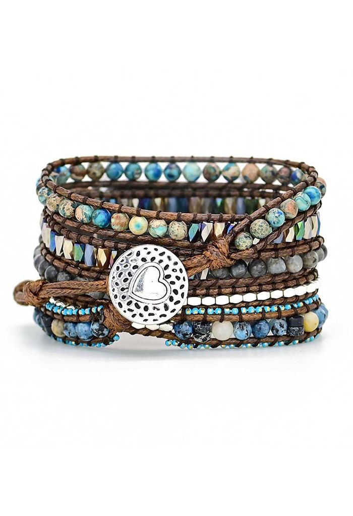 Trendiges Uhrenarmband aus blauem Naturstein