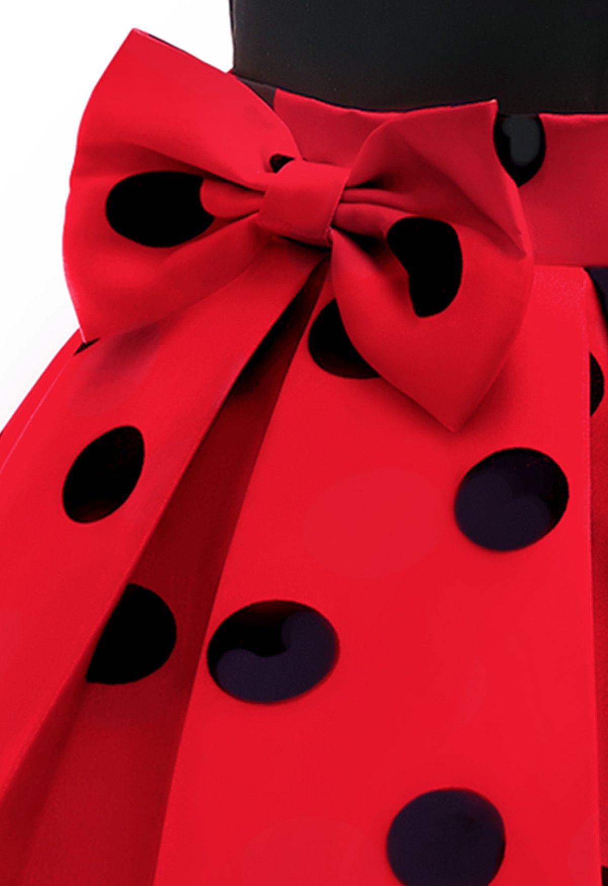 Polka Dot Bowknot Plissiertes Prinzessinnenkleid in Rot