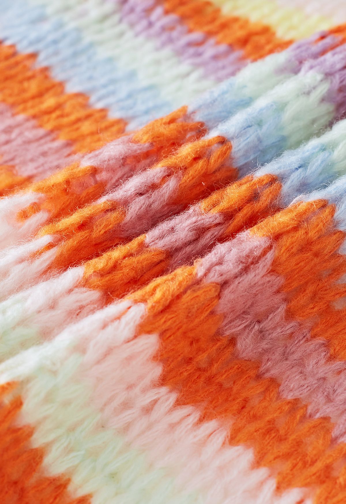 Entzückende Regenbogenstreifen-Strickjacke mit offener Vorderseite