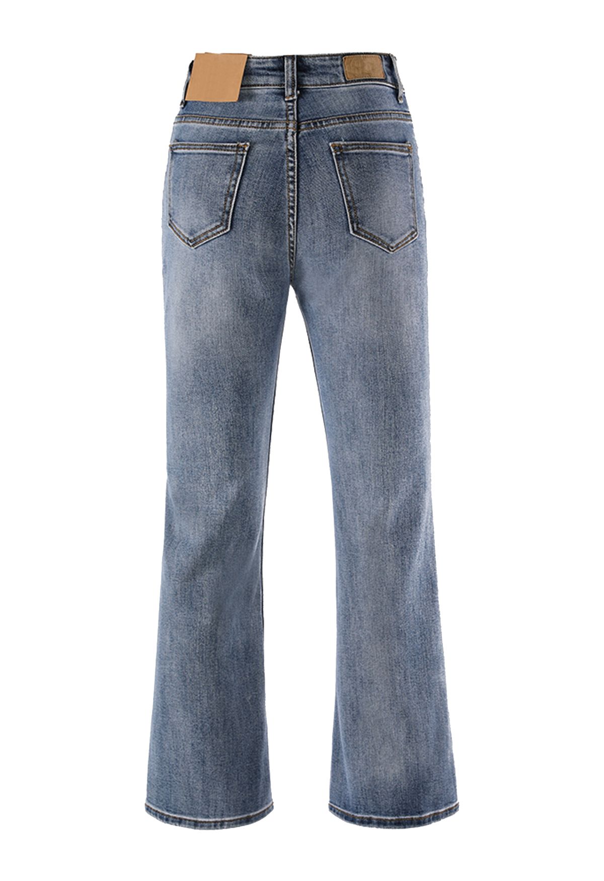 Vintage blau zerrissene Flare-Jeans