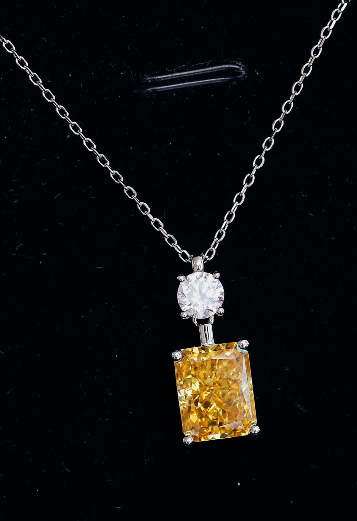 Reine gelbe Kristallzirkonia-Halskette