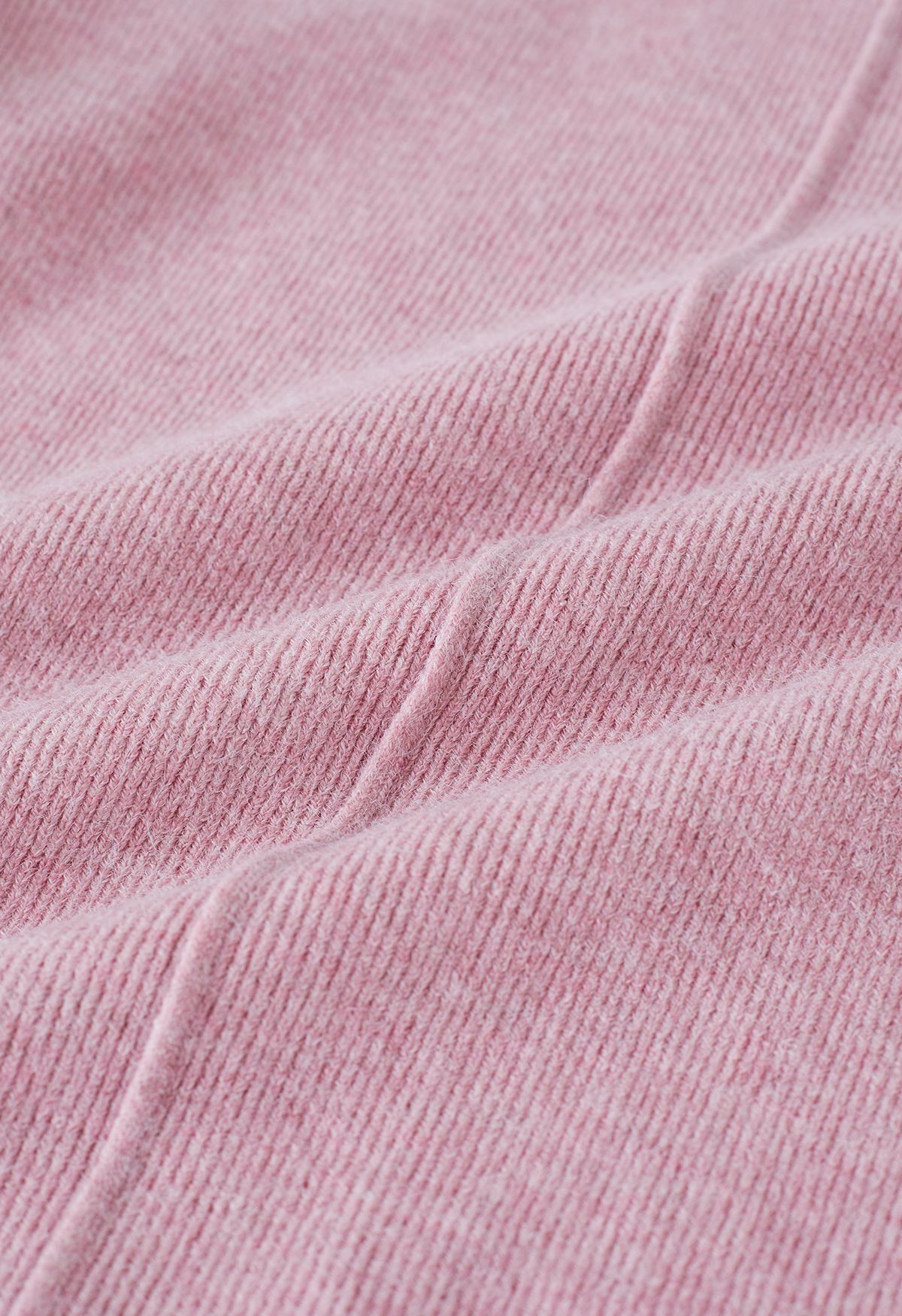 Strickoberteil mit Stehkragen und Nahtdetail in Rosa