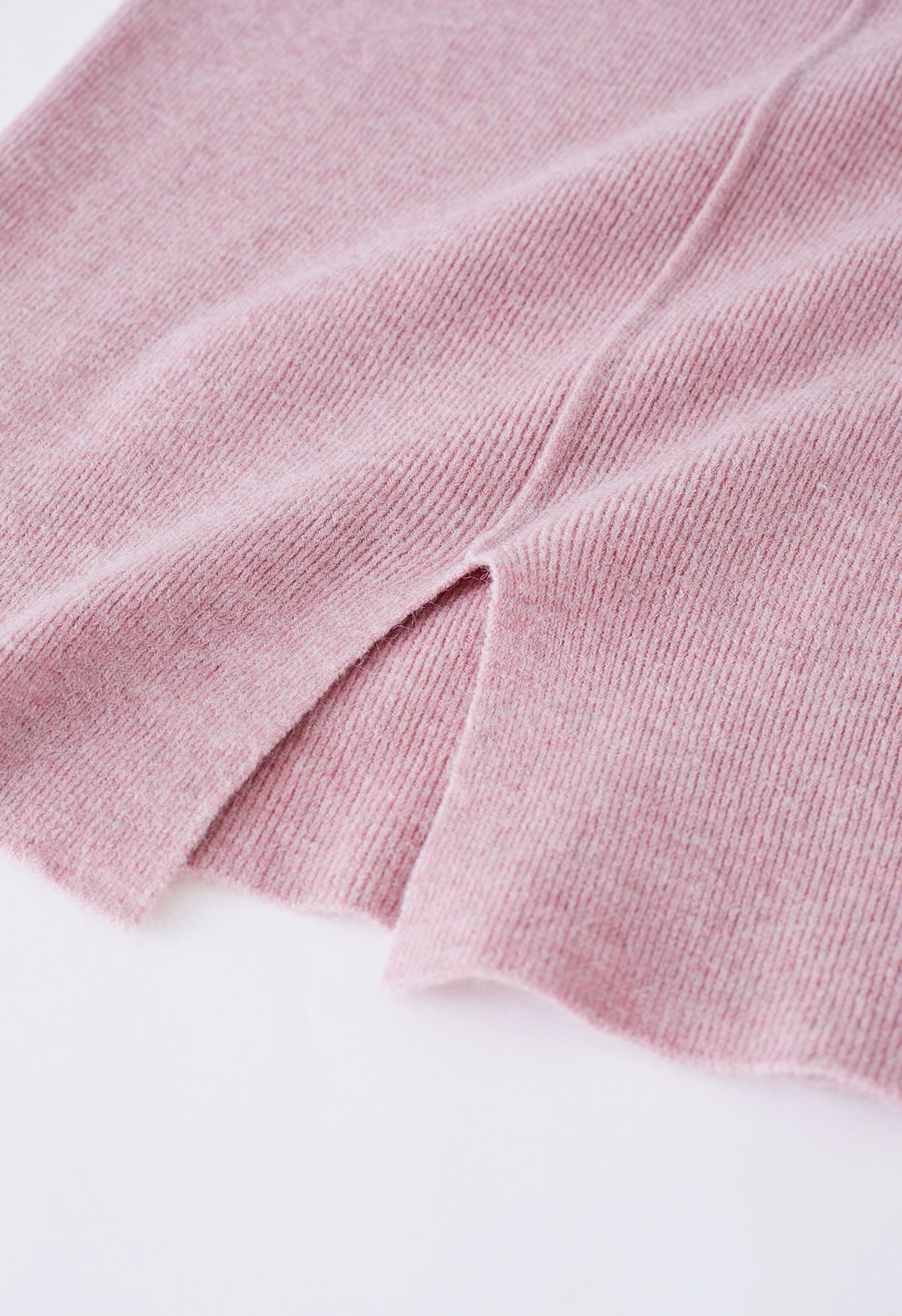 Strickoberteil mit Stehkragen und Nahtdetail in Rosa