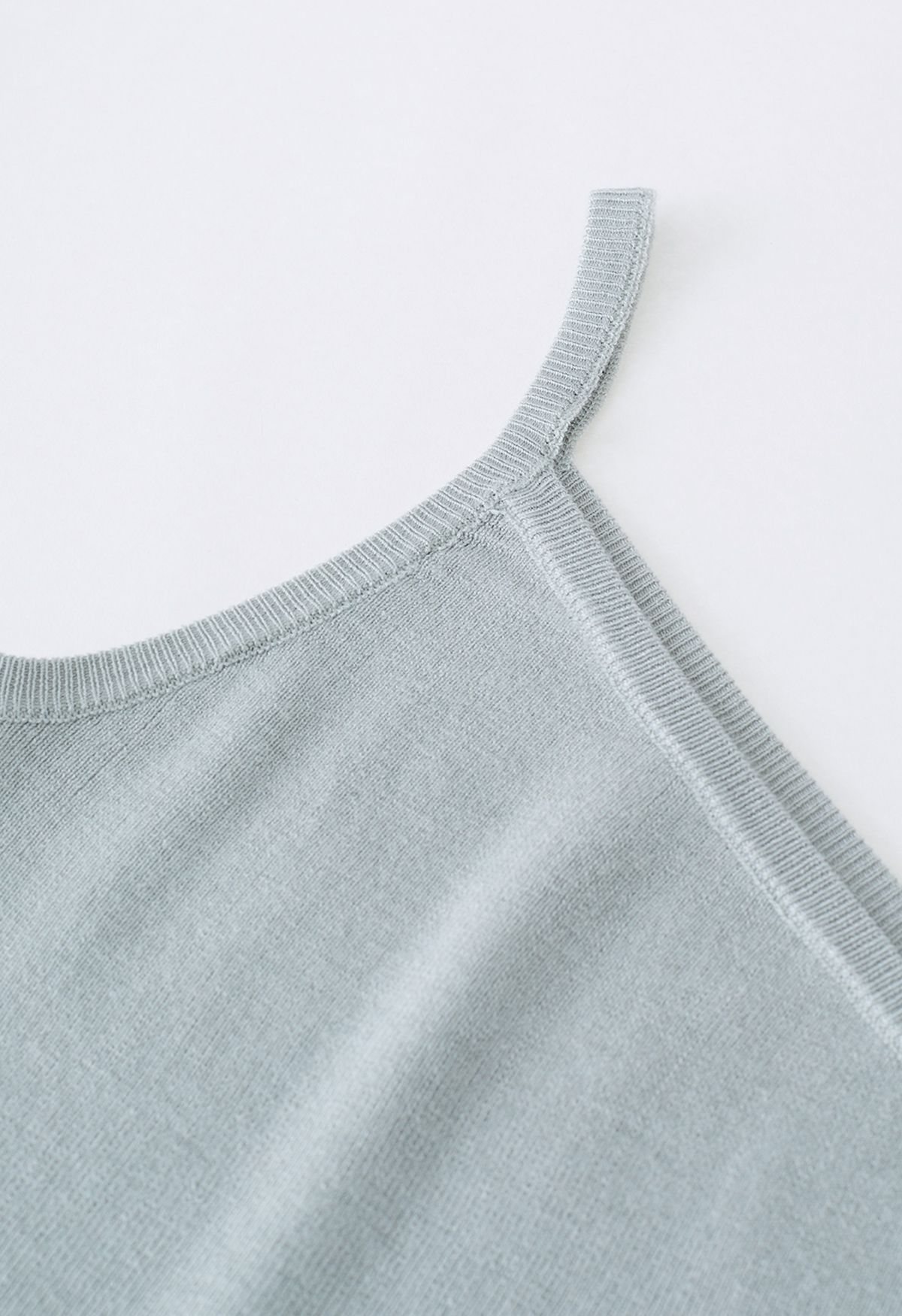 Strappy One-Shoulder-Strick-Tanktop in Grau