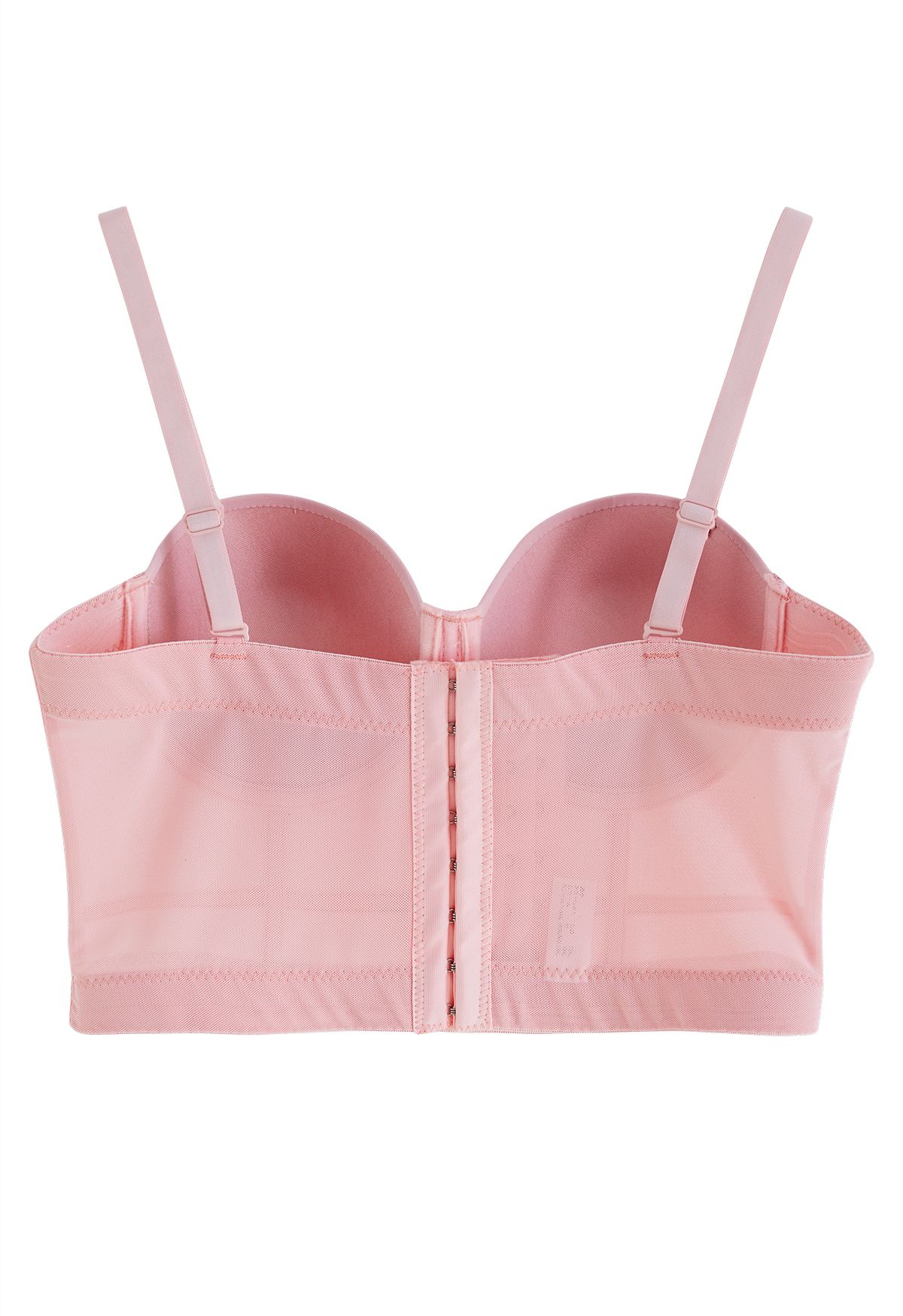 Einfarbiges Bustier-Crop-Top mit Bügeln in Pink