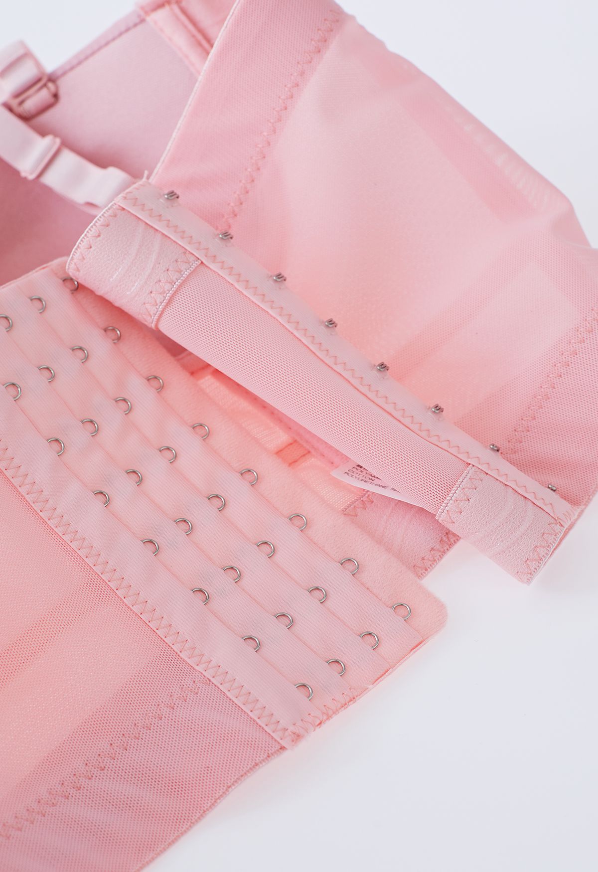 Einfarbiges Bustier-Crop-Top mit Bügeln in Pink