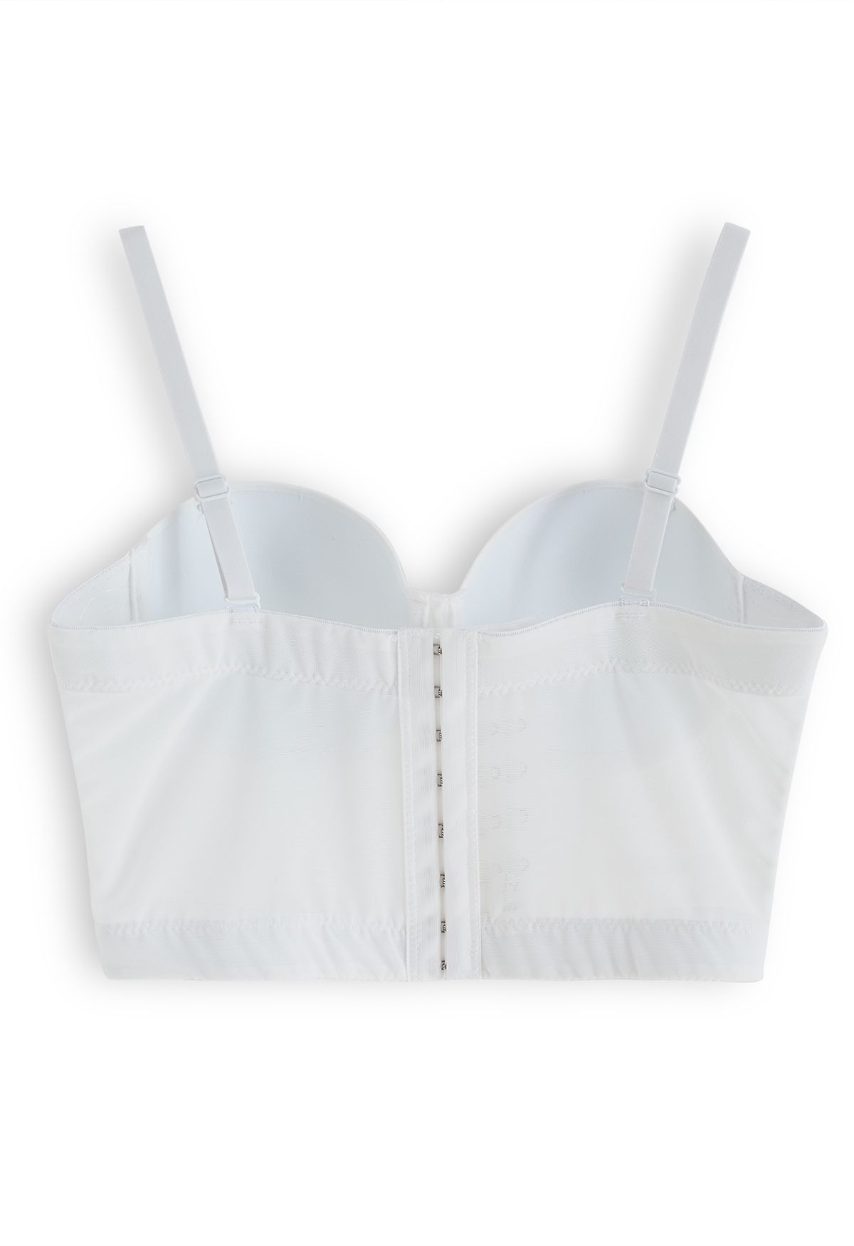 Einfarbiges Bustier-Crop-Top mit Bügeln in Weiß