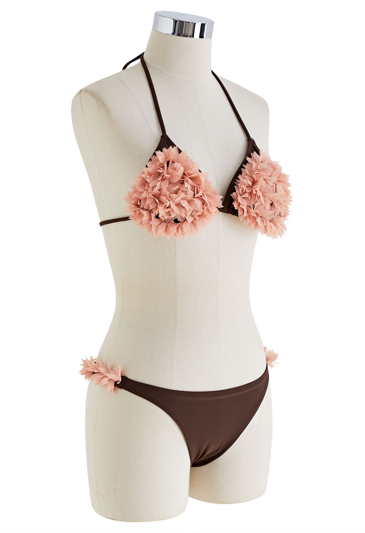3D-Korallenblüten-Halter-Bikini-Set