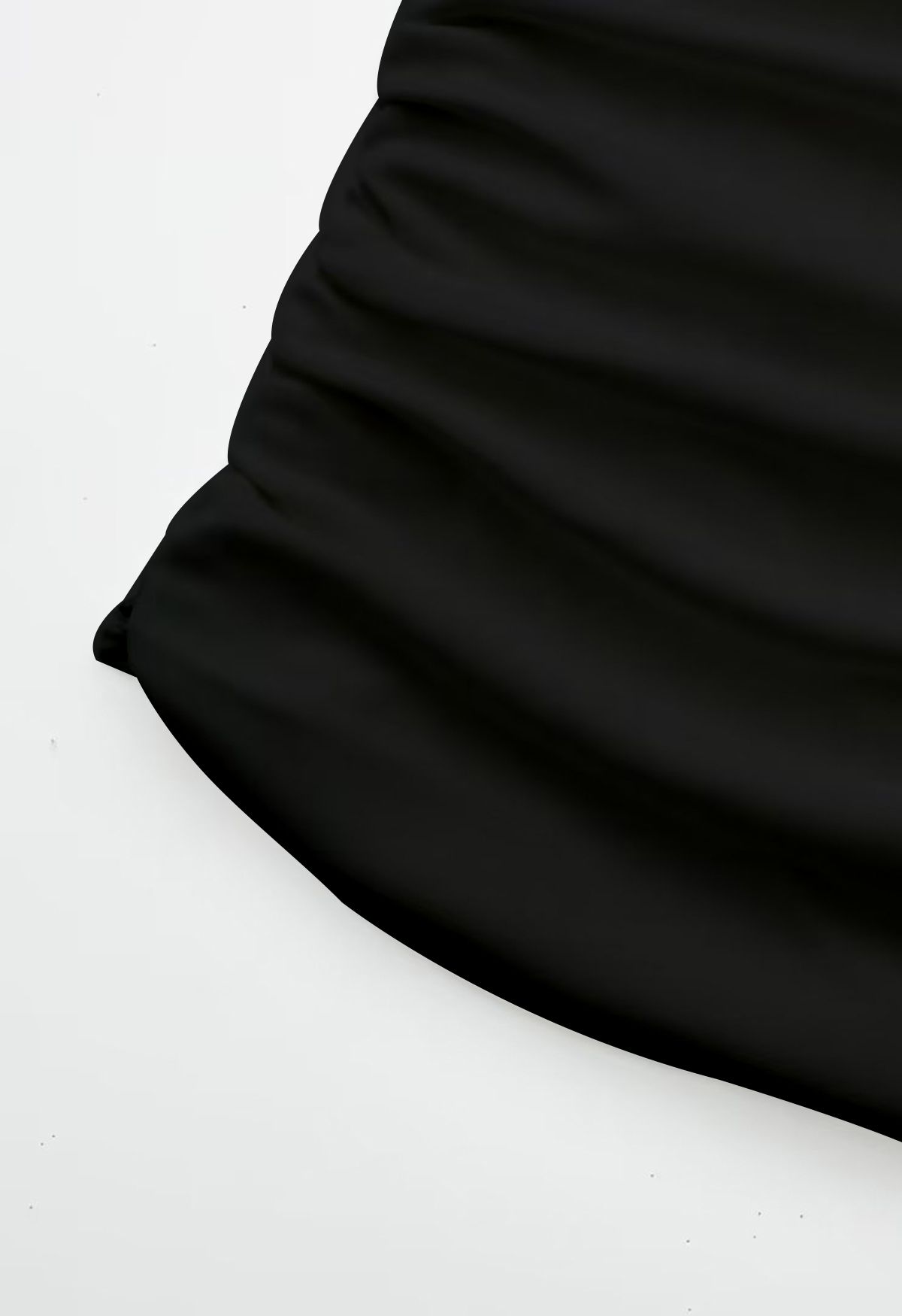 Ärmelloses Top mit eckigem Ausschnitt und geraffter Taille in Schwarz