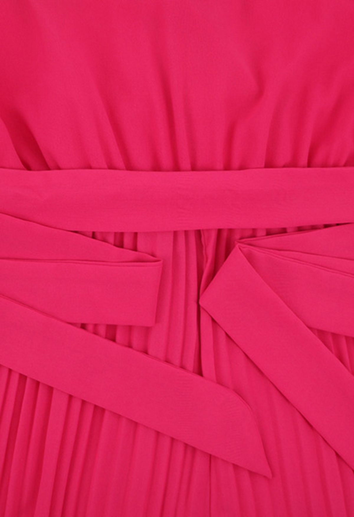 Gestufter Plissee-Jumpsuit in Wickeloptik mit Rüschen in Pink