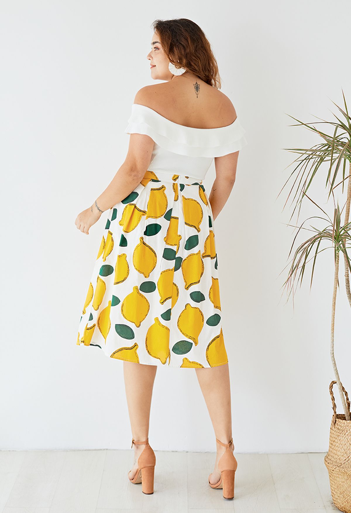 Sommerfrische Limone – A-Linien Midiskirt