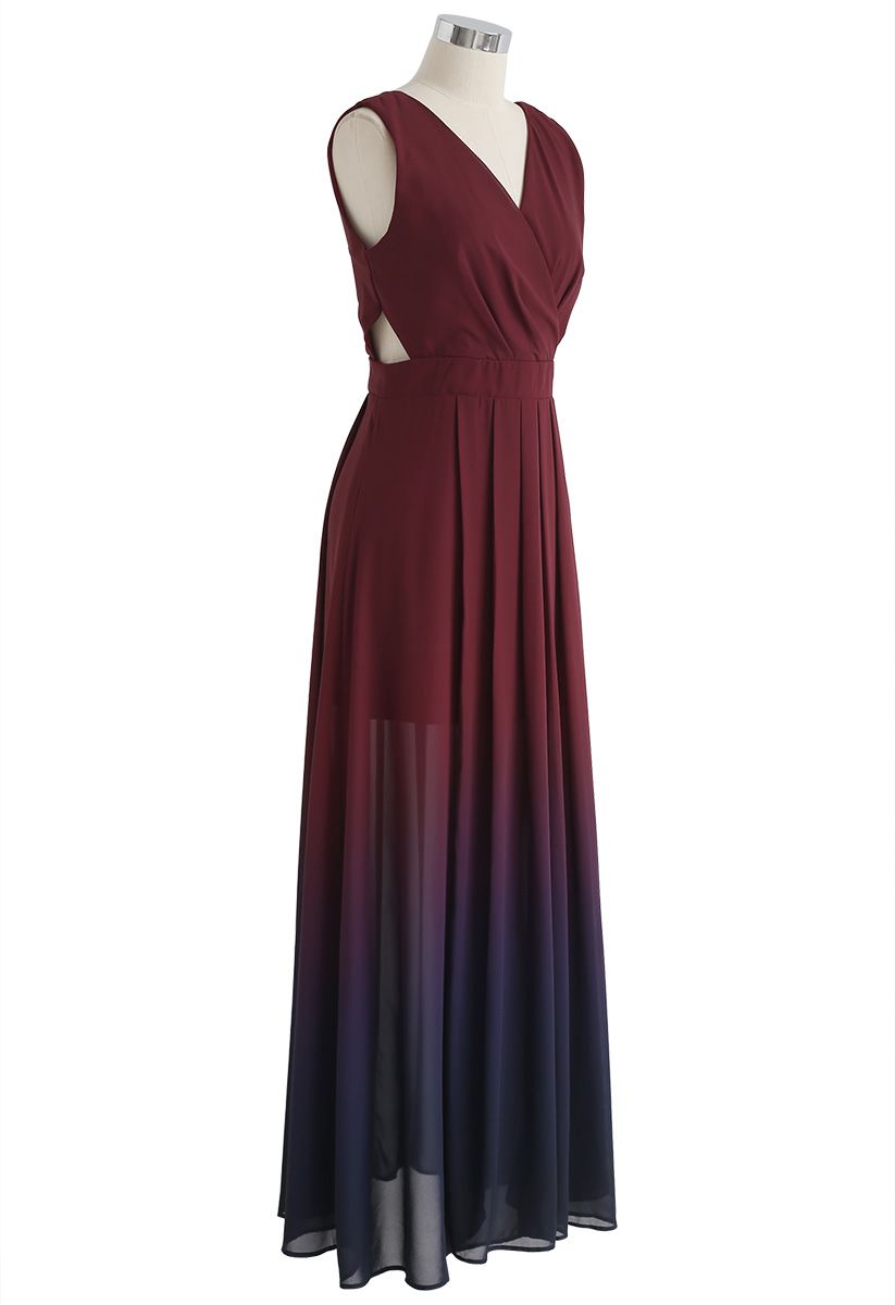 Ärmelloses Maxikleid von Gradient Revelry in Wine