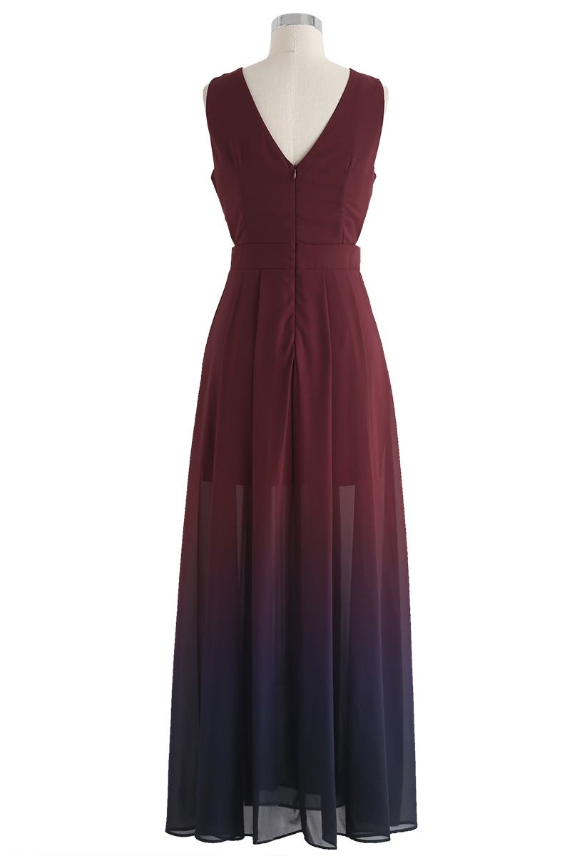 Ärmelloses Maxikleid von Gradient Revelry in Wine