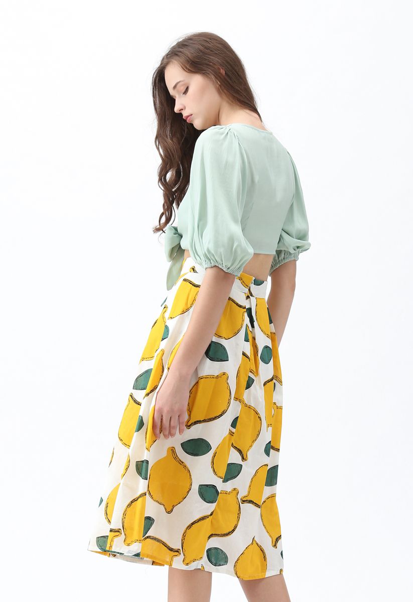 Sommerfrische Limone – A-Linien Midiskirt