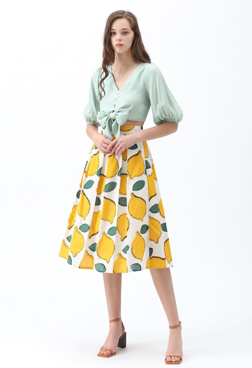 Sommerfrische Limone – A-Linien Midiskirt