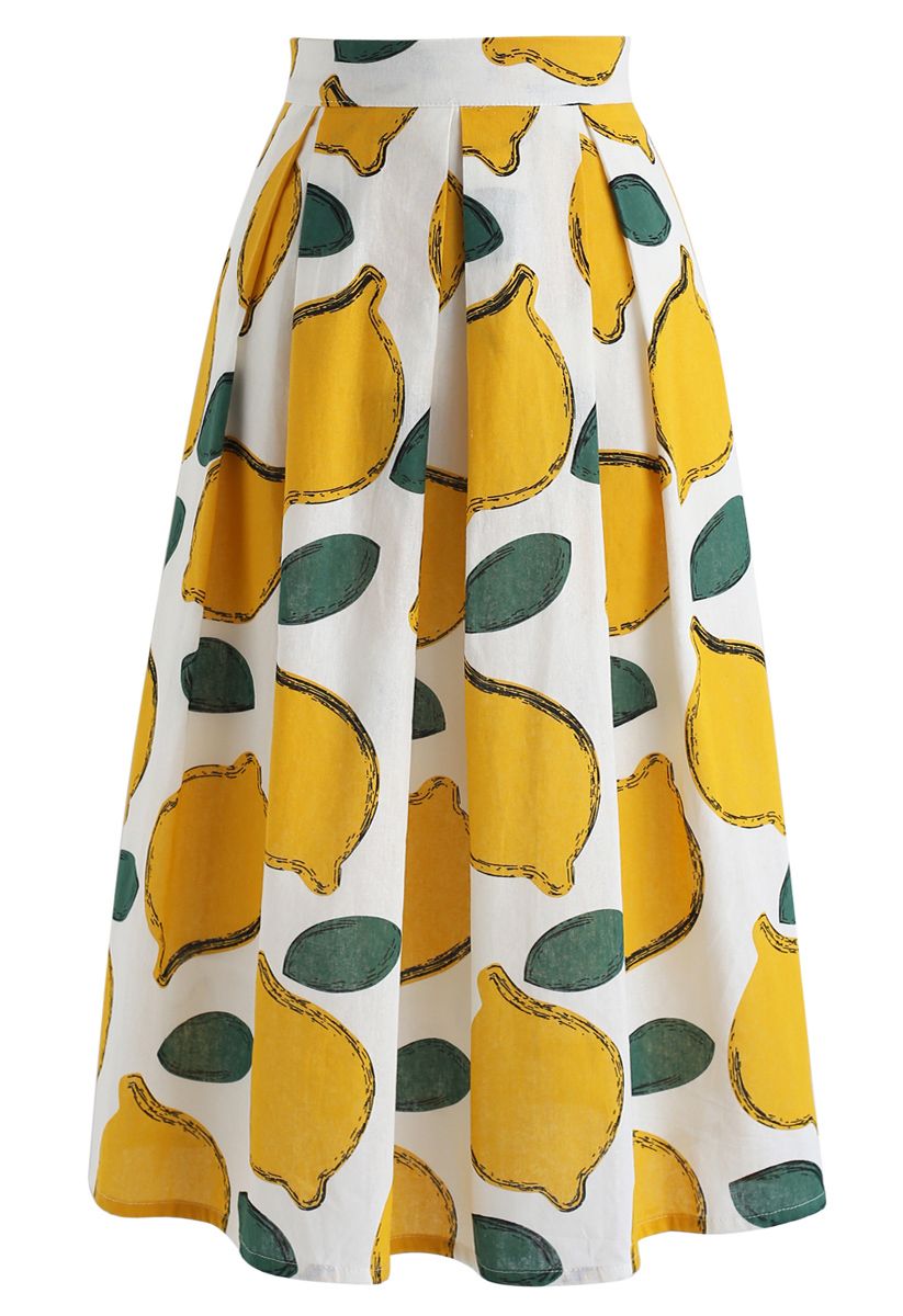 Sommerfrische Limone – A-Linien Midiskirt