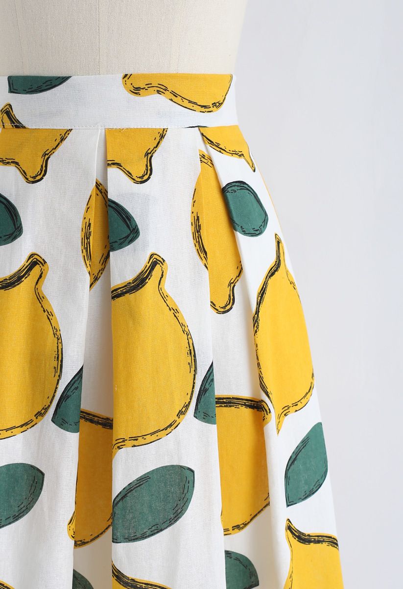 Sommerfrische Limone – A-Linien Midiskirt