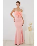 Bowknot trägerloses Meerjungfrauenkleid in Pink