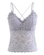 Blossom Lace Cami Bustier Top in Flieder