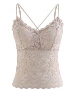 Blossom Cami-Bustier-Top mit Spitze in Nude Pink