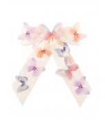 Vivid Butterfly Satin Bowknot Haarspange in Creme