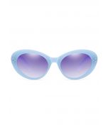 Retro-Vollrand-Cat-Eye-Sonnenbrille in Blau